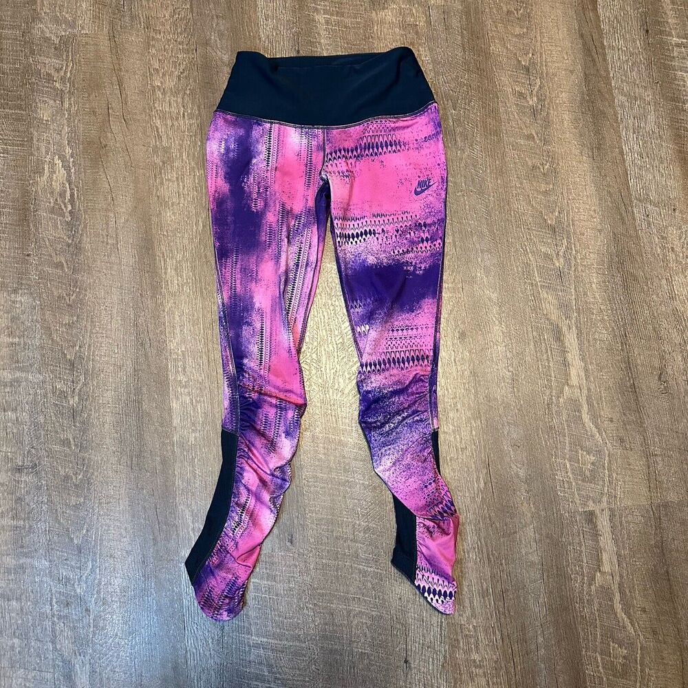 Nike Womens Purple Pink Running Activewear Yoga Leggings‎ S Small
